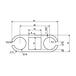Binario alluminio anodizzato Ø 13 2