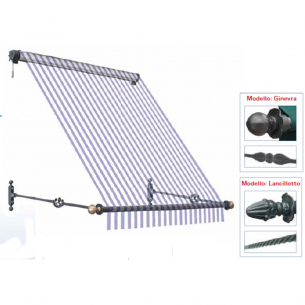 Tenda da sole con accessori in ferro battuto