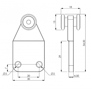 Carrucola nylon 2 cuscinetti - Diametro 15 2