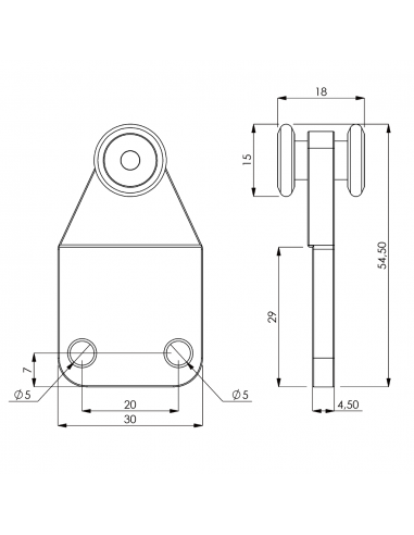 Carrucola nylon 2 cuscinetti - Diametro 15