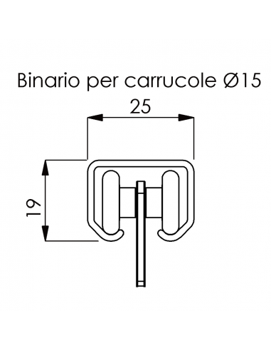 Binario acciaio zincato ruota 24/15