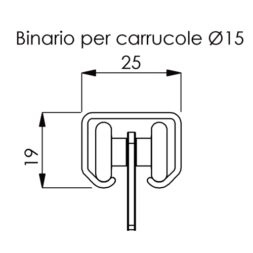 Binario acciaio zincato ruota 24/15