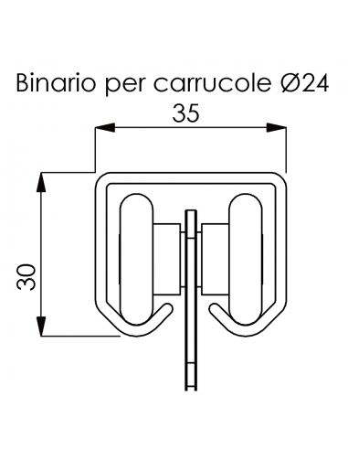 Binario acciaio zincato ruota 24/15