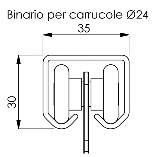 Binario acciaio zincato ruota 24/15