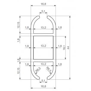 Binario alluminio anodizzato Ø 7,5 2