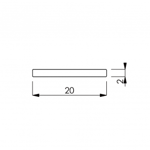 Profilo piatto alluminio 200 X 2 2