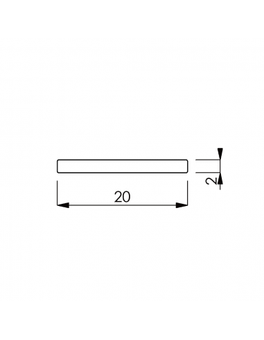 Profilo piatto alluminio 200 X 2