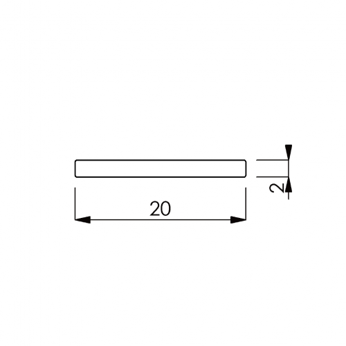 Profilo piatto alluminio 200 X 2