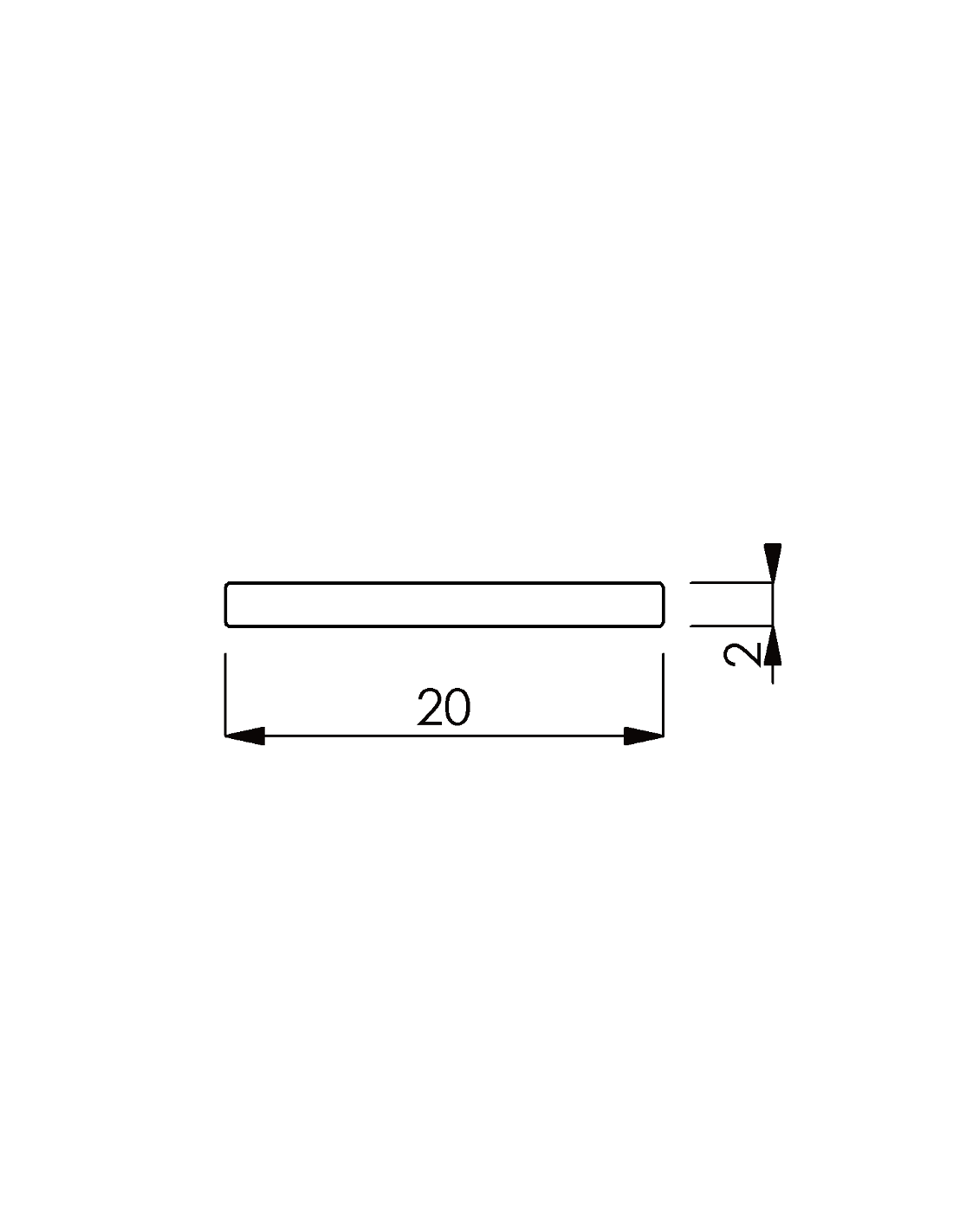 Profilo piatto alluminio 20 X 2