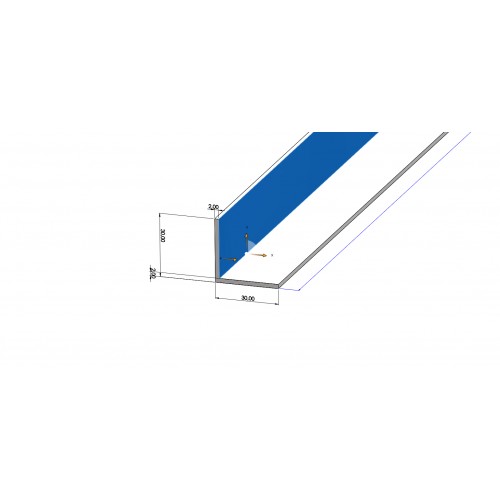 Profilo allumino misura mm. 30 x30 x 2 Spessore barra mt. 3